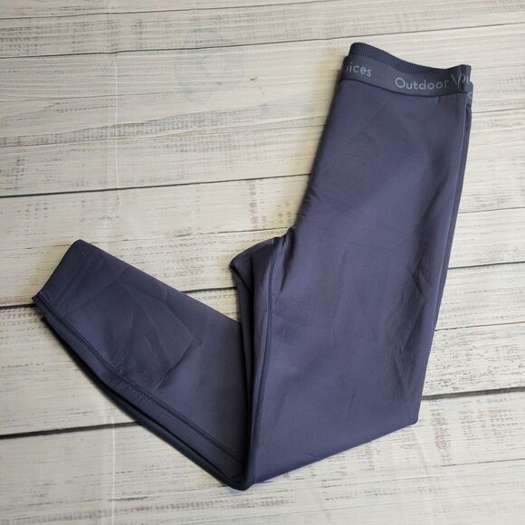Outdoor‎ Voices Size Large 7/8 Scuba Leggings Ultra High Navy Blue Nylon Coolmax - Picture 1 of 8